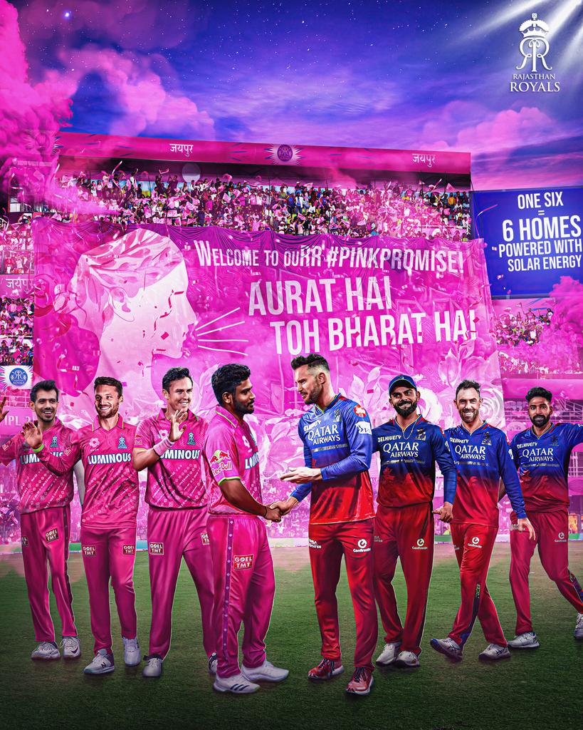 Garimaws's tweet photo. "AURAT HAI TOH BHARAT HAI" 

Great from @rajasthanroyals 👏

#PinkPromise 
#RRvsRCB https://t.co/YV4p8GwqgS