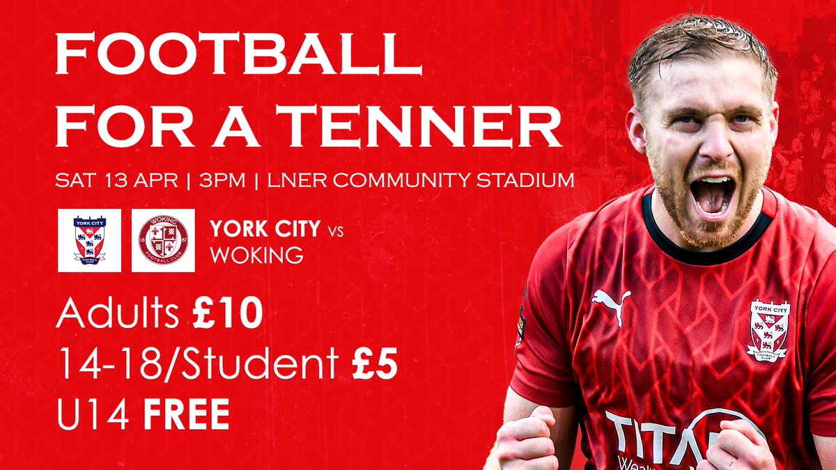 🎟️ TICKET PRICES SLASHED! We're delighted to announce the following pricing for our final home game of the season against Woking, with tickets NOW ON SALE! 🙌 The ticket office will stay open until 6pm tonight for supporters to grab their tickets straight after the game. 💪…