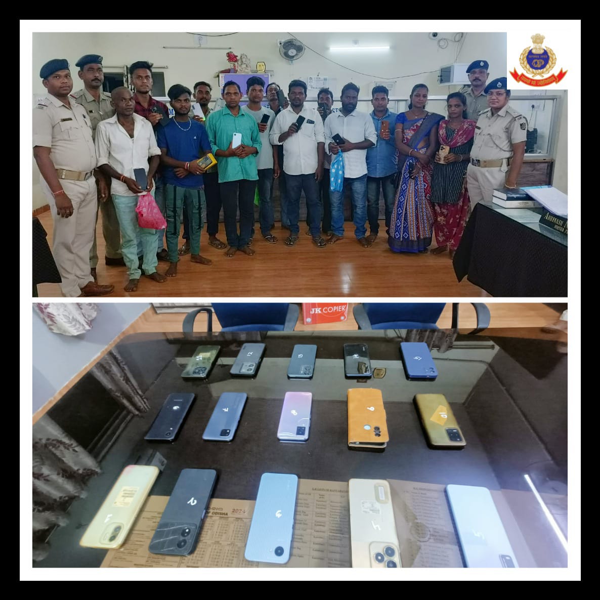 Through concerted efforts, Kantabanji PS team led by IIC R Behera traced 15 nos. of missing mobile phones with the help of cyber cell Balangir. They have been handed over to their rightful owners.