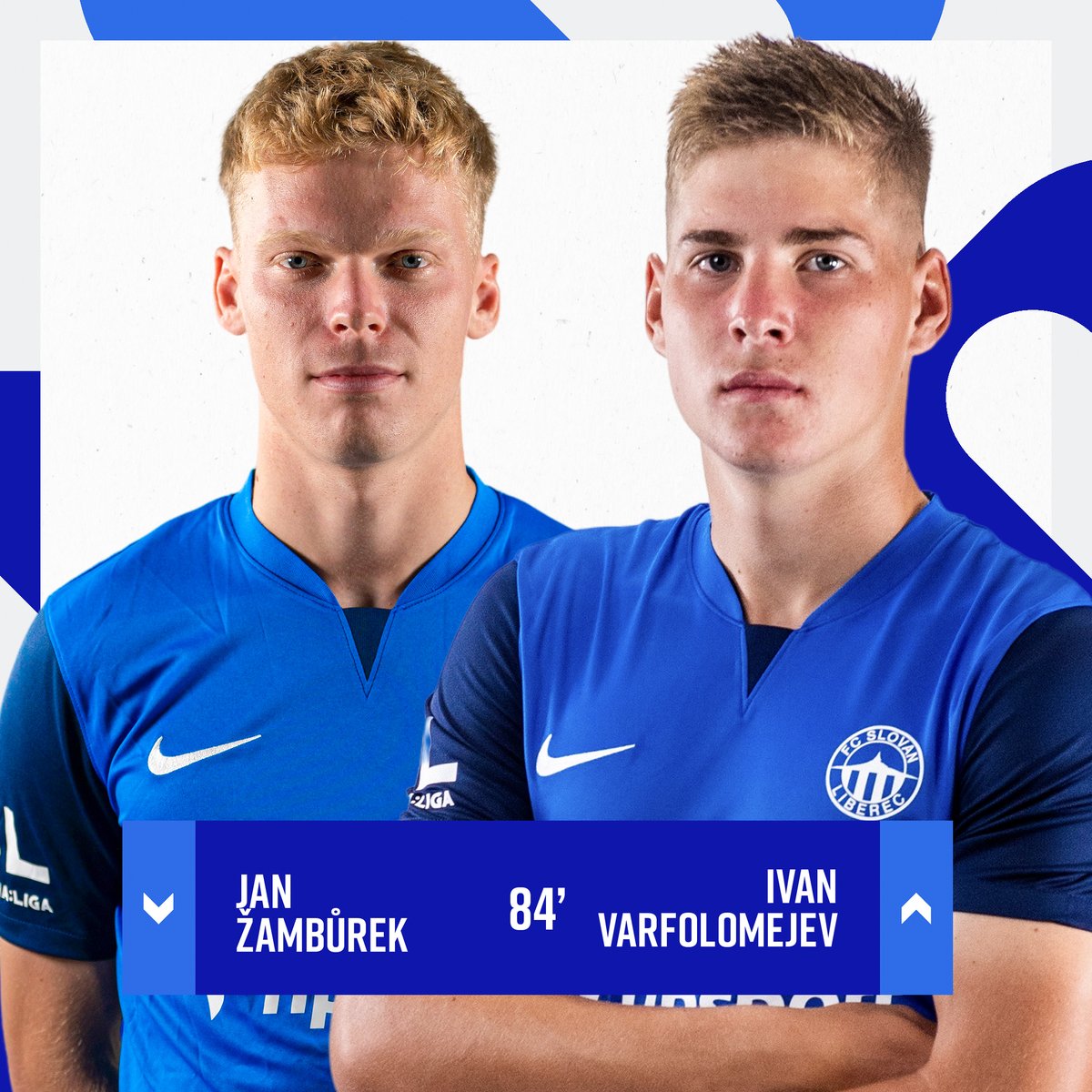 FCSlovanLiberec's tweet photo. ⏱84' | #LIBSLO | 3:1 
4. a 5.⁠ ⁠střídání #FCSL! 🔄 https://t.co/CEcPapQrM3