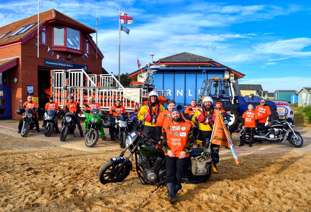 chrismojo's tweet image. Riders Of Charity came to see us @RNLIHunstanton  this morning, before setting off on a ride around the Norfolk coast, dropping in at @RNLI stations along the way...