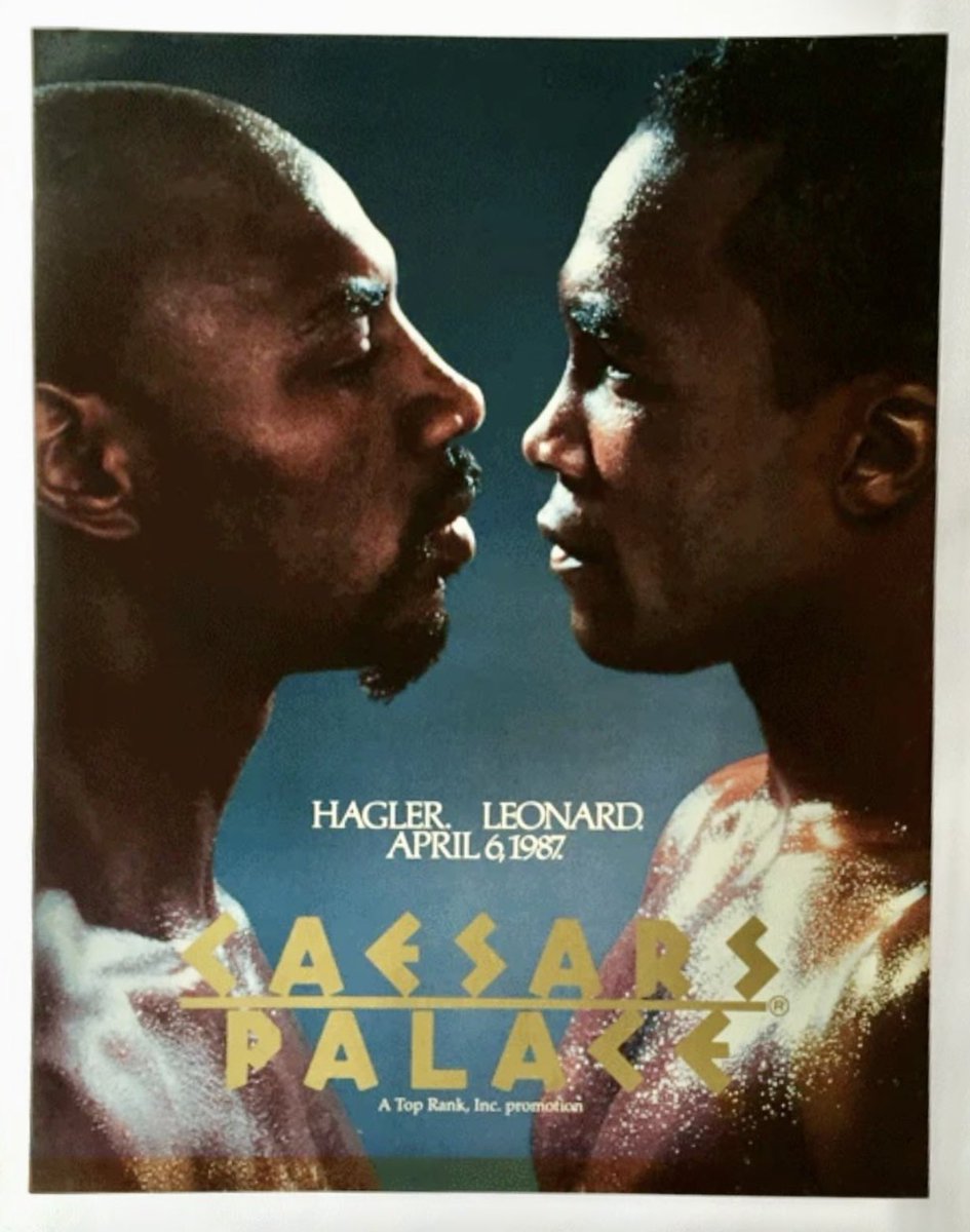 From my collection, official poster for “The Super Fight” Hagler vs Leonard April 6, 1987 Caesars Palace, Nevada, U.S. 37 years ago today.