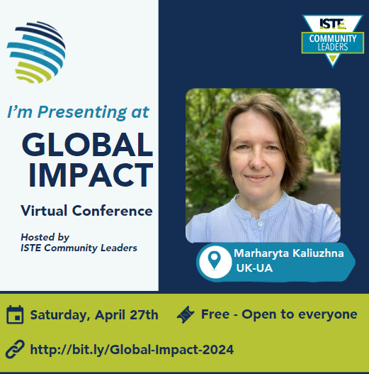 I am so impressed)  Register for the Global Impact Conference by signing up at this link  buff.ly/4chgCg7 #ISTEGlobal #ISTECommunty  
Join me for a session on Voice AI and Speaking for ESL students