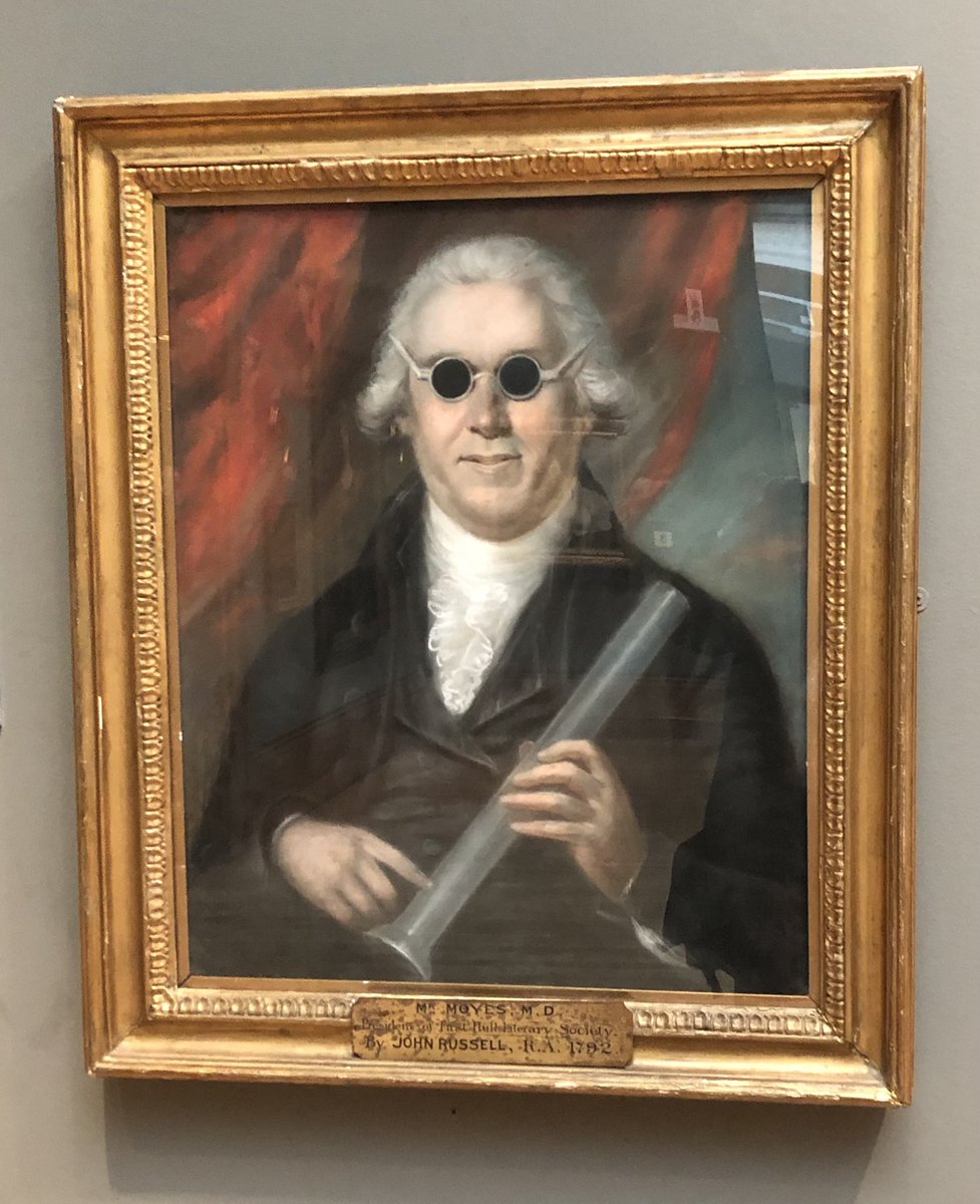 I do think this - from the Ferens Art Gallery in Hull - is a pretty funky item: Dr Moyes, founder of the Hull Literary Society, painted in 1792.