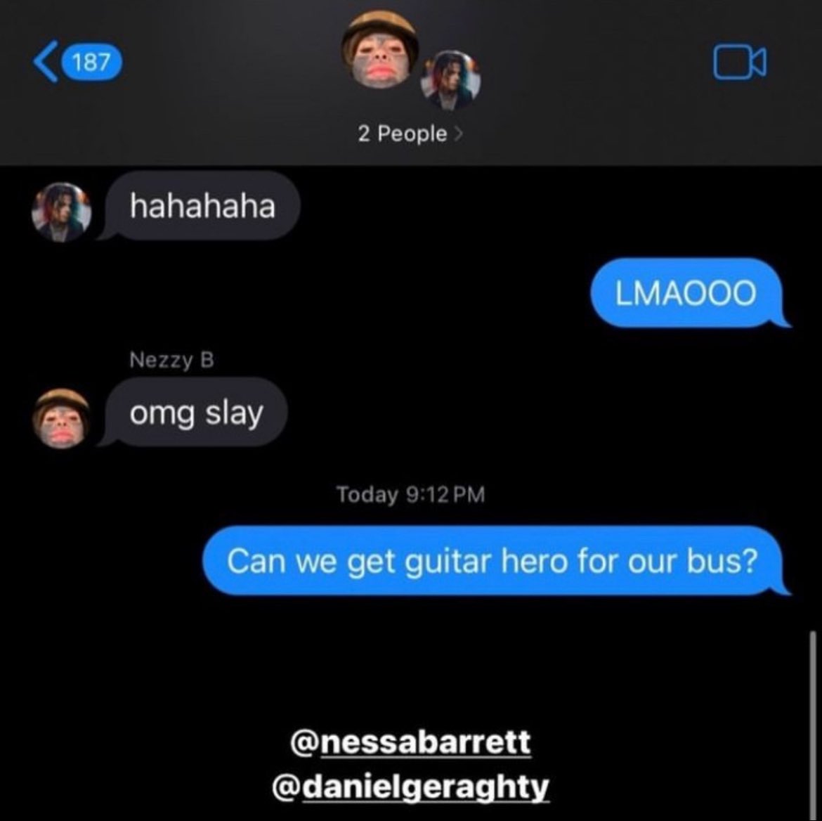 statsnessa's tweet photo. Sage Weeber via Instagram stories showing a chat with Nessa mentioning a bus. Is there a new tour coming?

©️ @janesapage https://t.co/789Jz9aLRY