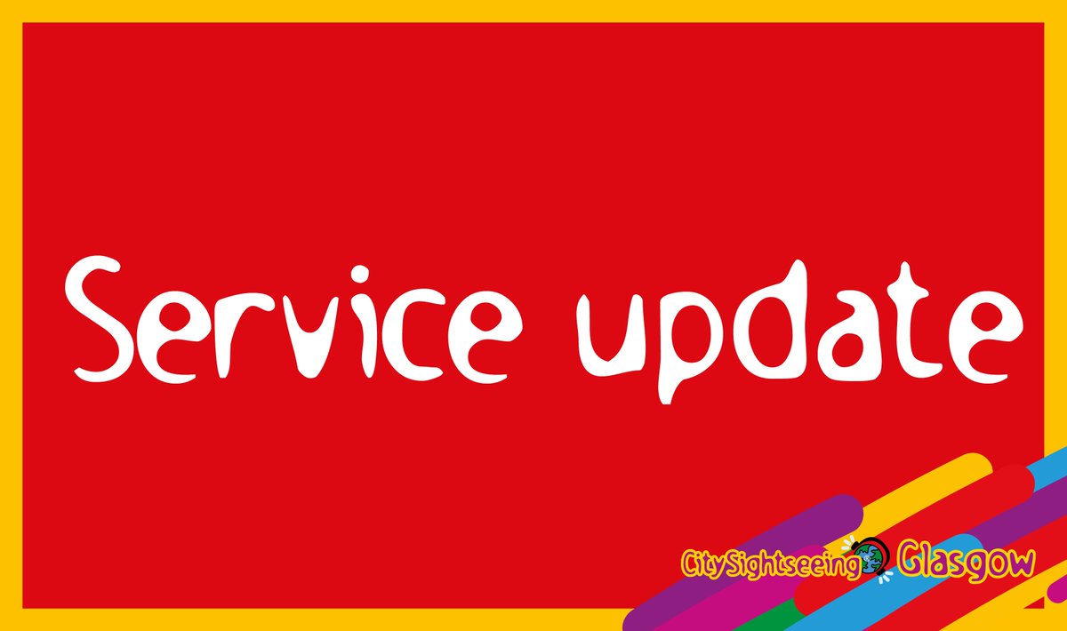 Monday 8th April Some delays expected on Monday 8th April in Glasgow due to roadworks on approach to Stop 8. #weshowyouglasgow #citysightseeing #glasgow