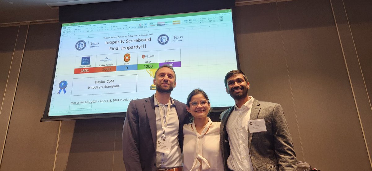 BEST of luck to our #TCACC Champs!! You got this!! <a href="/BCMHeart/">BCM Cardiology</a> #ACCFIT #ACC24 #ACCFITJEOPARDY <a href="/anupama_bk/">Anupama Bk</a>  <a href="/RYKherallah/">Riyad Yazan Kherallah</a> and jerin george led by faculty coaches <a href="/JingLiu_MD/">Jing Liu, MD</a> <a href="/john_suffredini/">John M Suffredini</a>