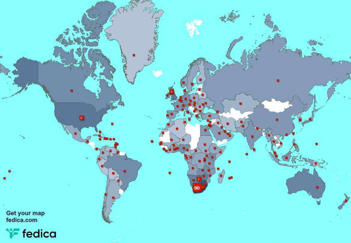 I have 107 new followers from Lesotho, and more last week. See fedica.com/!Kenny_T_Kunene