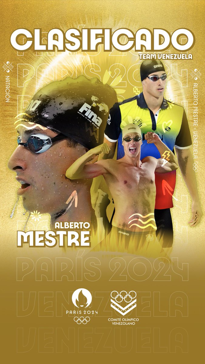 Alberto Mestre acompañará a la delegación venezolana en <a href="/Paris2024/">Paris 2024</a>

Con marca de 21.80, clasificó en los 50 metros libres de la natación con récord nacional. Mestre ganó la prueba en el IX Open Internacional de República Dominicana!

#swimming #Paris2024 #olympic