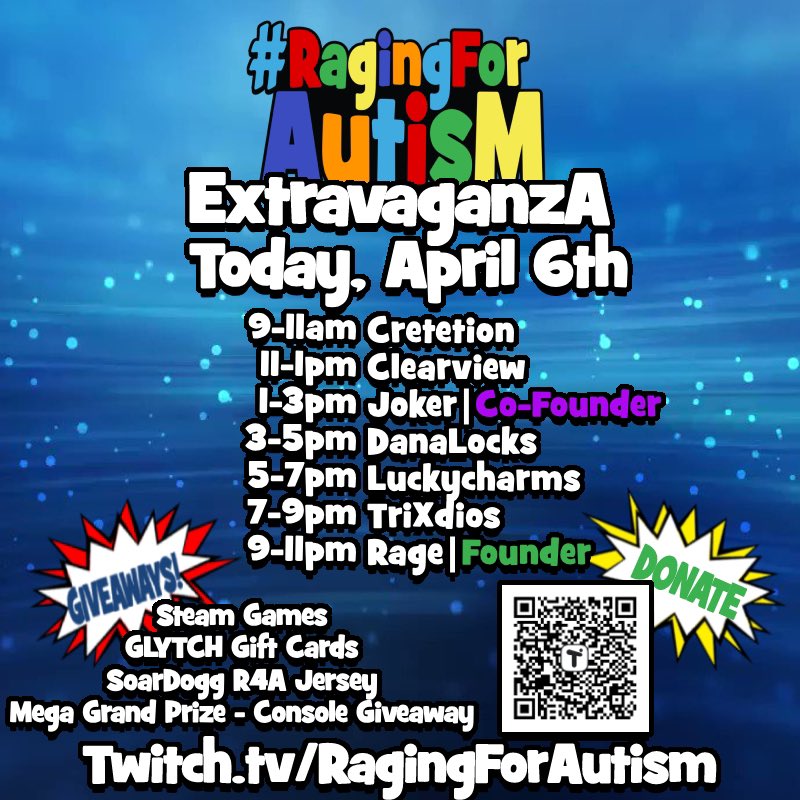 It's HERE! <a href="/RagingForAutism/">RagingForAutism</a> and <a href="/NationalAutism/">National Autism Association</a> !

The 8th Annual R4A!
I'll be live at 7pm EST. 
So many good people running this today, and as always for an amazing and great cause. Stop by, drop some love, show some support and as always much love
