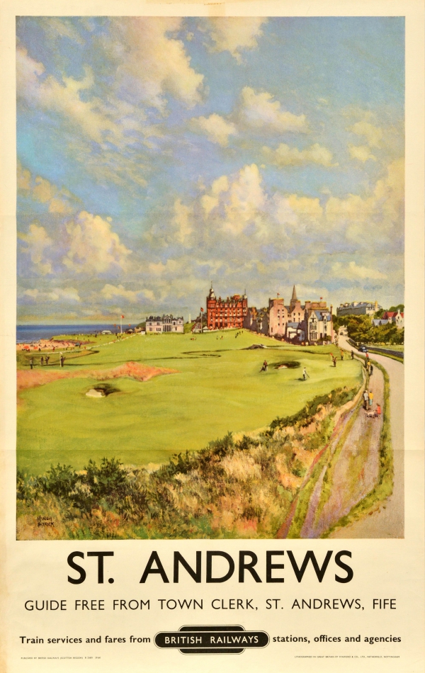 Original #vintage #poster of the day - St Andrews Scotland British Railways (1950s) Artist: James McIntosh Patrick → antikbar.co.uk/original_vinta… #StAndrews #Scotland #Railway #Travel #Art #Golf @RandA @TheHomeofGolf #TheHomeOfGolf #Beach #Seaside #Holiday #Sport #GolfersDay