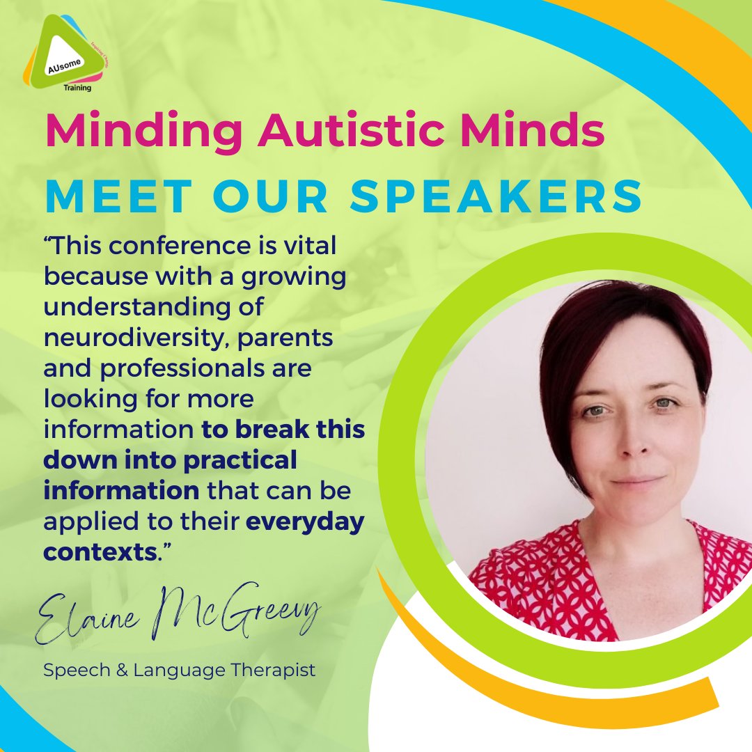 "With a growing understanding of neurodiversity, parents and professionals are looking for more information to break this down into practical info that can be applied to their everyday contexts." <a href="/ElaineMcgreevy/">Elaine Mcgreevy</a> 

Presenting  25th April at Minding Autistic Minds Conference