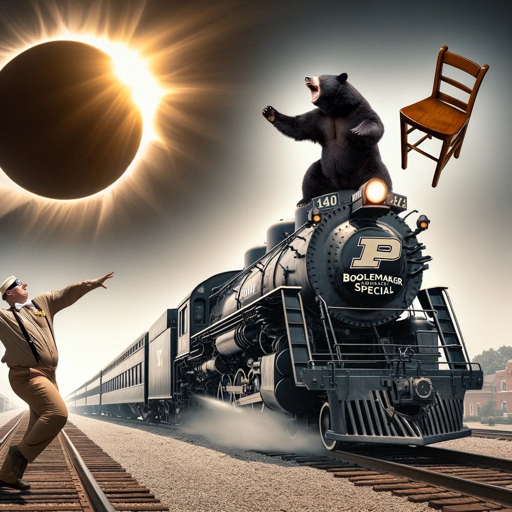 SoINBear's tweet photo. I predict that if Purdue wins their Final Four game, Bobby Knight will roll over in his grave and make the sun disappear on Monday! https://t.co/ZmaAVPFhMV