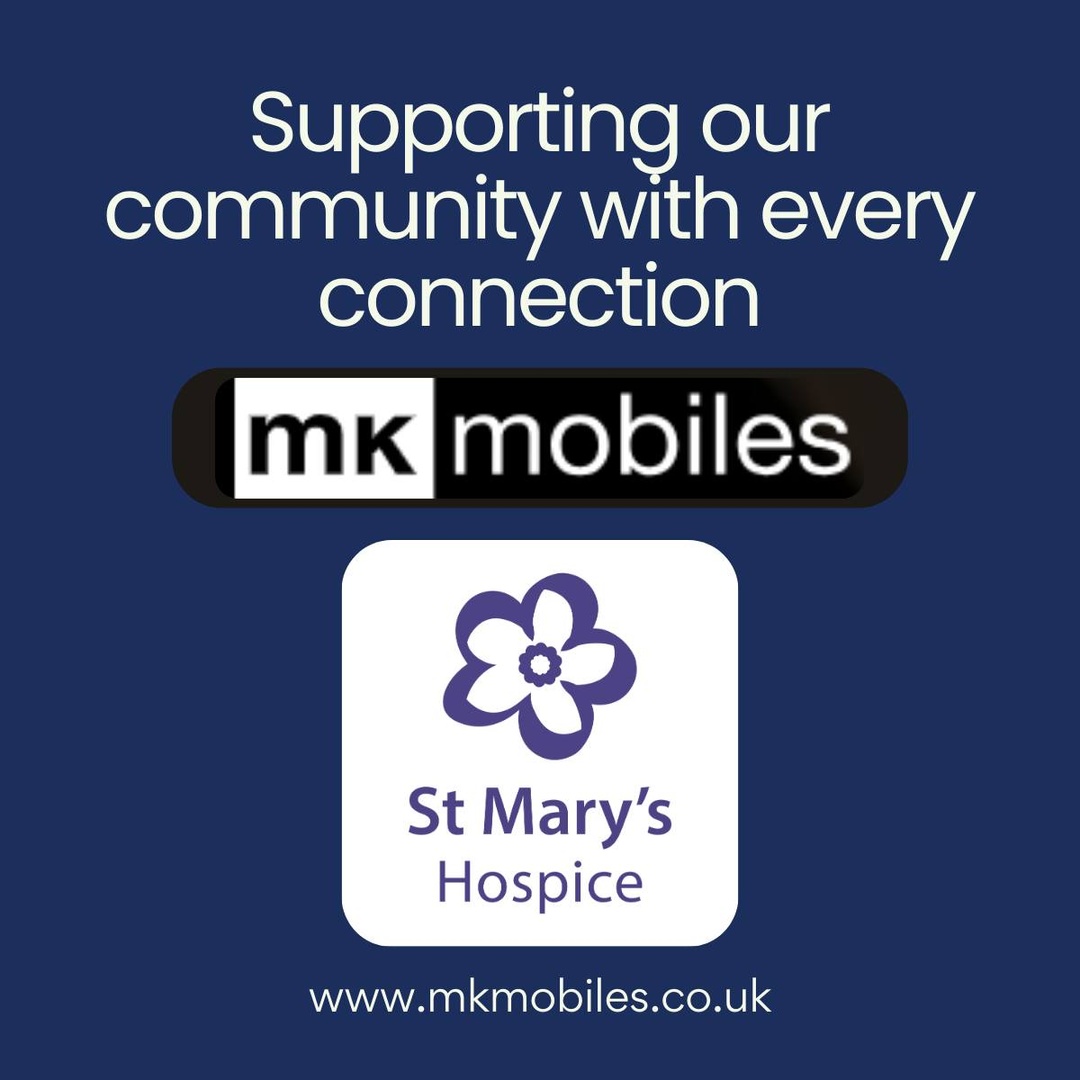 Did you know that our friends at @MK_Mobiles are going to donate £10 for every connection or upgrade they make to ourselves? Not only will you enhance your #communications, but you'll also support St Mary's Hospice. Contact MK Mobiles at karl@mk-mobile.co.uk today 📱💖