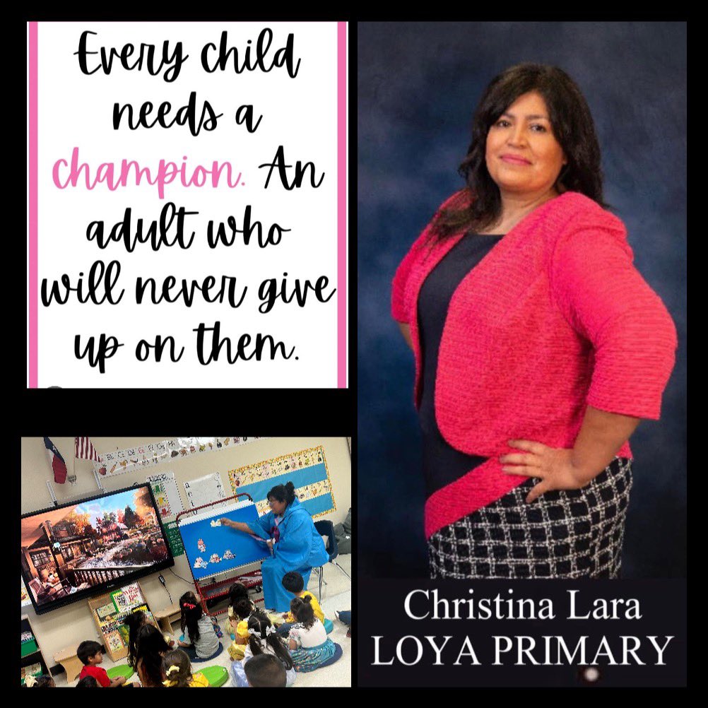 Congratulations to our very own Ms. Lara for being named SEISD elementary TOY of the year. 30 years of your commitment & love for the community, is something to be admired. On behalf of TEAM Loya, we are proud of you & wish you the best for Region 19 TOY❤️🦅@Loya_Primary90