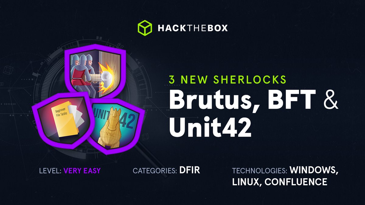 Easy, peasy, lemon squeezy 😎 Improve threat detection and test your #DFIR skills with 3 very easy Sherlocks available on both HTB Labs and HTB Enterprise Platform! Haven't tried our defensive practical labs yet? Start the investigation: okt.to/ot3OMZ #HTB #BlueTeam