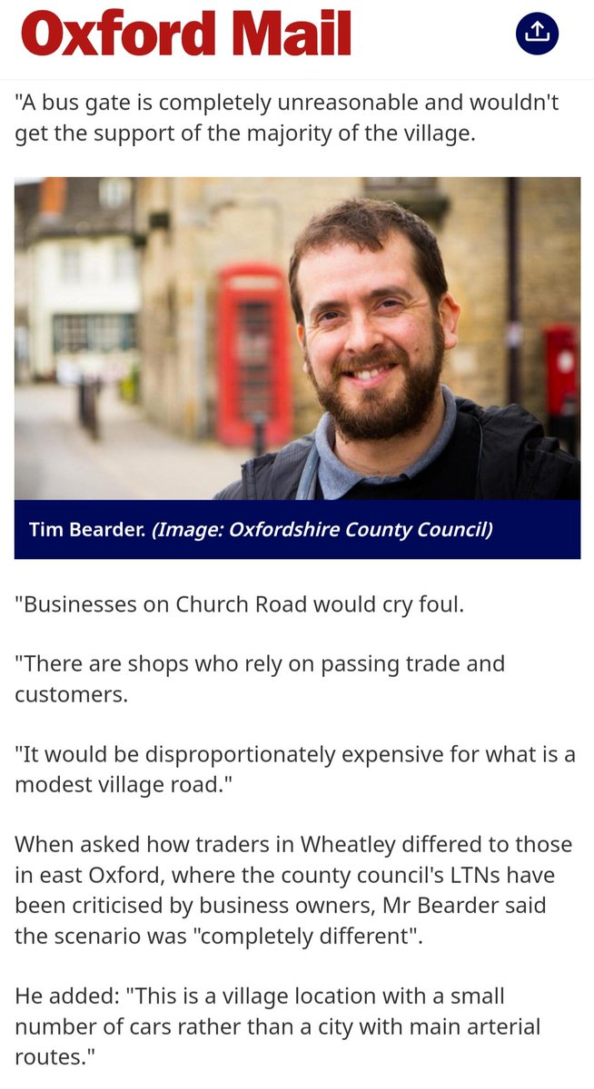 Bus gates for Oxford (where Tim doesn't stand for election), but not in Wheatley (where he does). Is anyone surprised? At all?