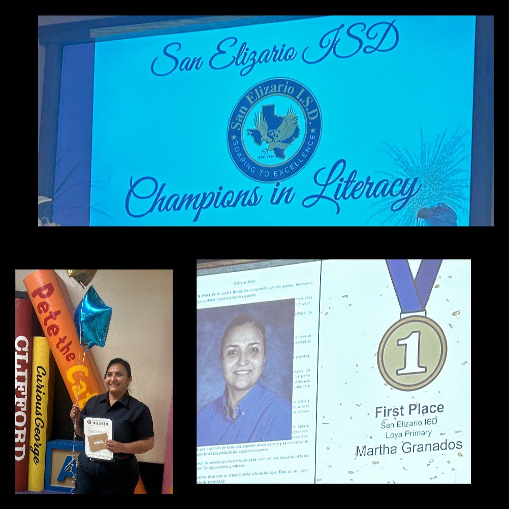 Congratulations to our very own Ms. Granados for placing 1st place in the SEISD writing anthology. Thank you for sharing your heartfelt story with others. TEAM Loya is proud of you ❤️🦅@Loya_Primary90