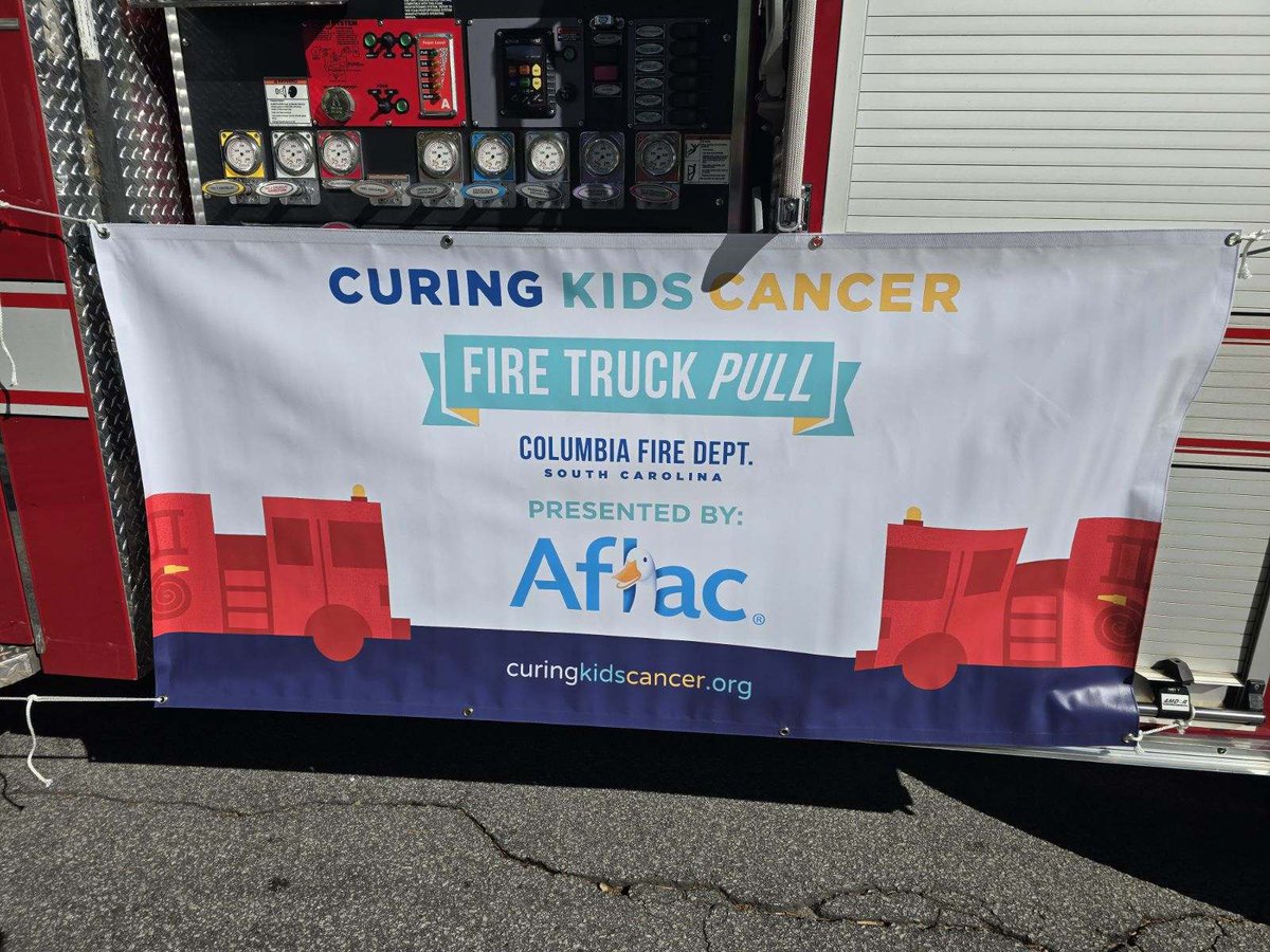 RCSD's tweet photo. An incredible moment this morning watching #TeamRCSD deputies team up to pull a fire truck, for a noble cause - supporting Judah in his battle against cancer! Let's continue to stand with Judah & family & send our heartfelt support to the brave warrior! #curingkidscancer 💙🖤💙🚒 https://t.co/rRObhGQjtm