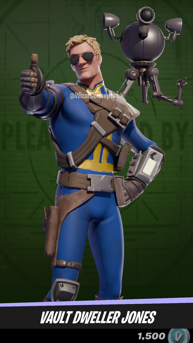 WizarMakes's tweet photo. #FORTNITE x FALLOUT: Vault Dweller Jones OUTFIT! 

Includes the Mister Handy back bling

#Fortnitechapter5 #Fallout4 #Fortnitecollab #FortniteArt #Fortniteconcept #falloutart #FalloutonPrime 

Made by me! https://t.co/PPMzZCPJ4X