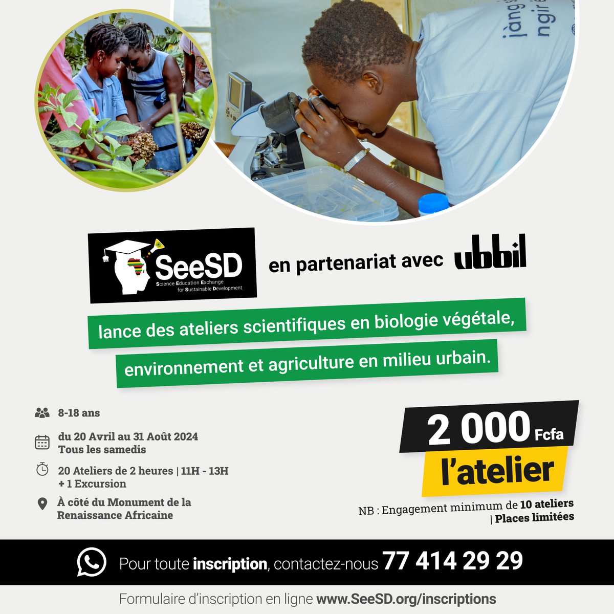 🌿 Rejoignez nos ateliers pour découvrir les secrets des plantes et apprendre à cultiver votre propre jardin en ville. Inscrivez-vous dès maintenant! 🌱 #SeeSD #ClimateChange #STEAMeducation #STEMeducation #UbbilScience #STEM #STEAM #STEMAfrica