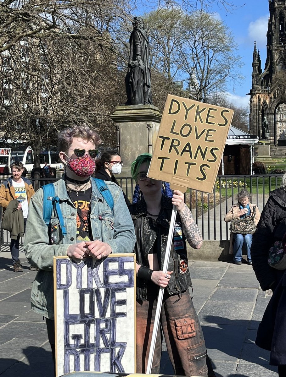 iowntheterf's tweet photo. @JohannLamont Spotted there: the violent, not to say rape rhetoric directed at us lesbians.
I'm so sick of it. And it's not "both sides". We're not the violent ones. https://t.co/6eKhbXVmSU