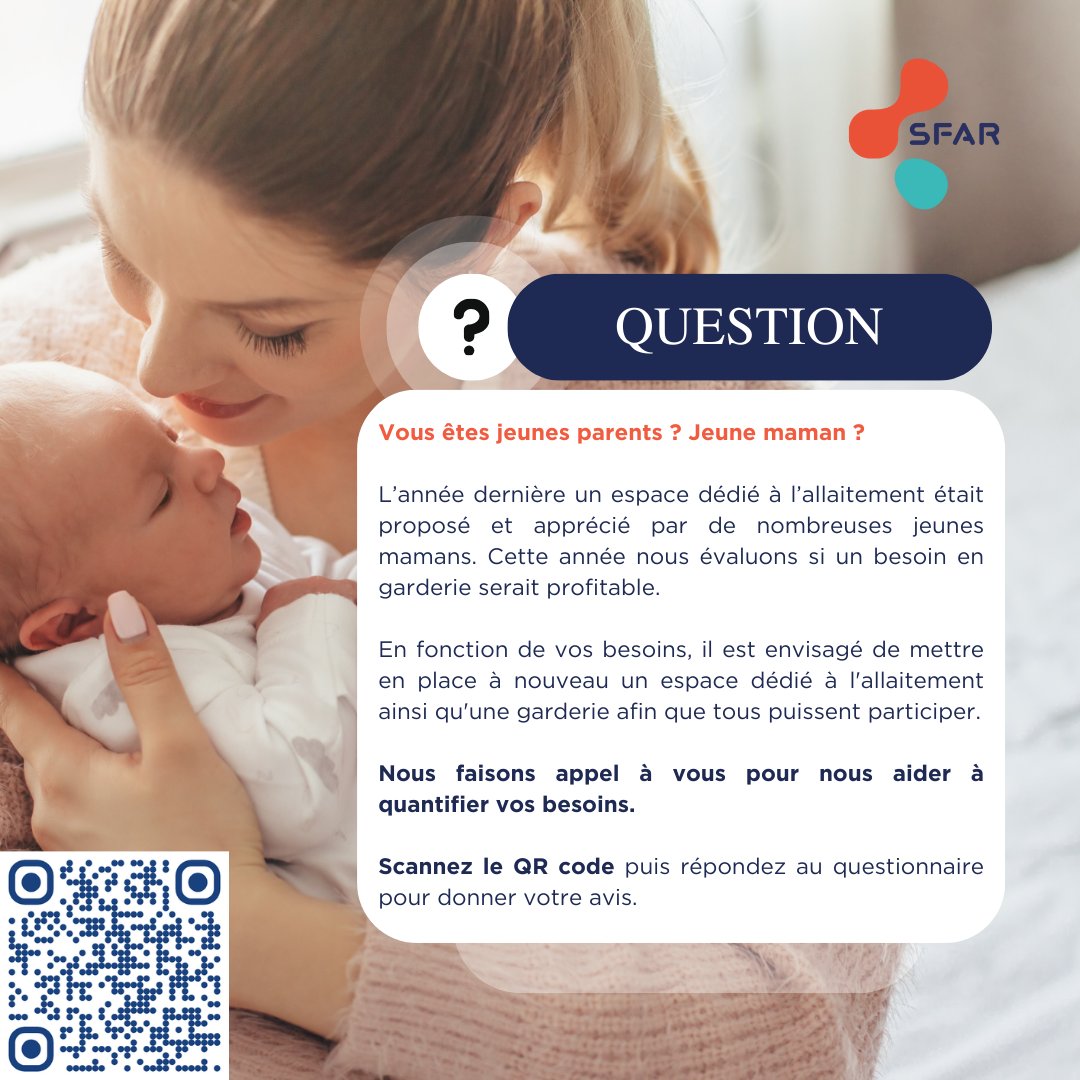 Congrès SFAR 2024 Vous êtes concernés ? Scannez le QR code ou cliquez sur ce lien puis répondez au questionnaire pour donner votre avis ➡️ docs.google.com/forms/d/e/1FAI… @AJARFrance @SNPHARE @SNJeunesAR @SyndicatSnarf @IADE_de_France @contactfnir @cnear_fr @SFARJeunes @ADARPEF1