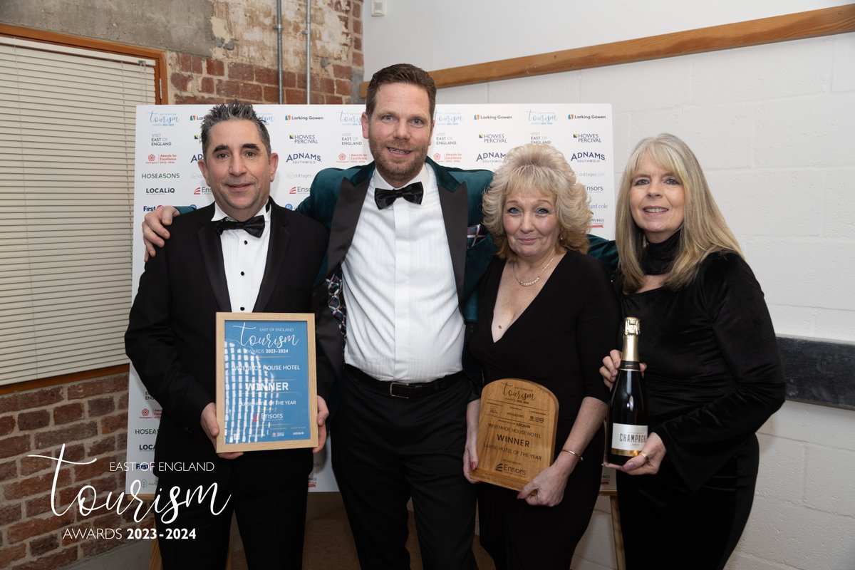 Congratulations to Wivenhoe House Hotel! 🎉 Winner of the Large Hotel of the Year at the East of England Tourism Awards! 🏆 This prestigious award celebrates their exceptional hospitality as well as the amazing team that work there! 🌟