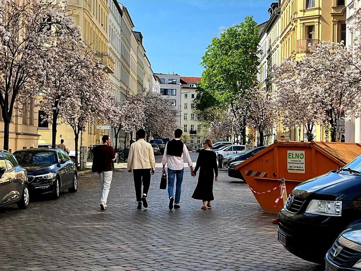 Best day in Berlin when the pedestrians, bedazzled by the cherry blossoms, assume control of the streets