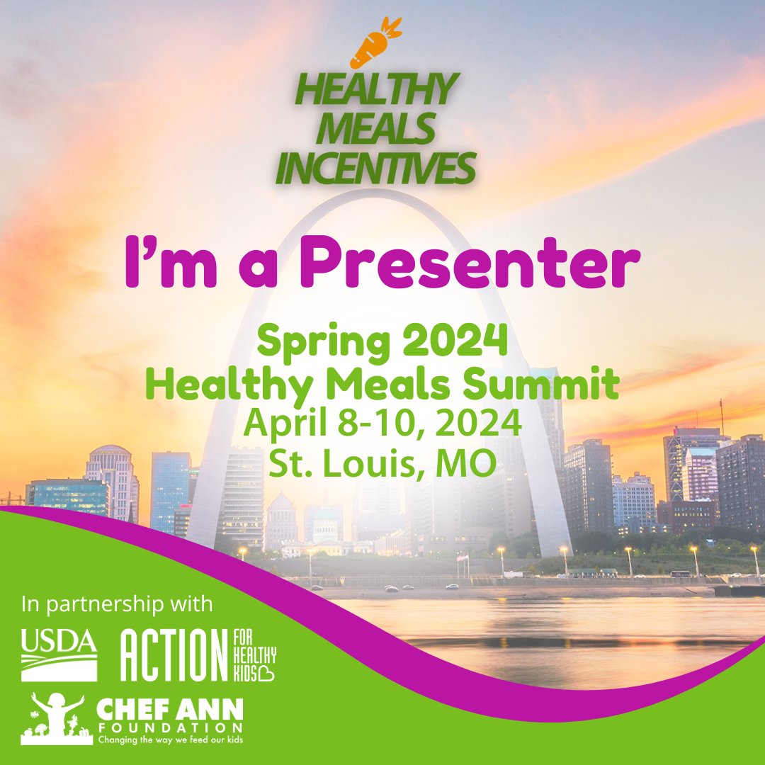 We're fired up for the Spring 2024 Healthy Meals Summit in St. Louis, MO, co-hosted by @TeamNutrition and @Act4HlthyKids from April 8-10th. Stay tuned for more coverage on the 2024 Healthy Meals Summit! #HealthyMealsIncentives #HMISpringSummit