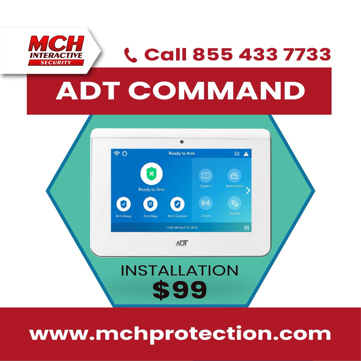 SecurityMch's tweet image. Upgrade your home security with ADT Command! Get installation for just $99 and equipment free of charge. Call 8554337733 now to secure your home! Visit mchprotection.com for more details. 

#ADTCommand #HomeSecurity #ProtectYourHome #PeaceOfMind #SecureNow #SmartHome