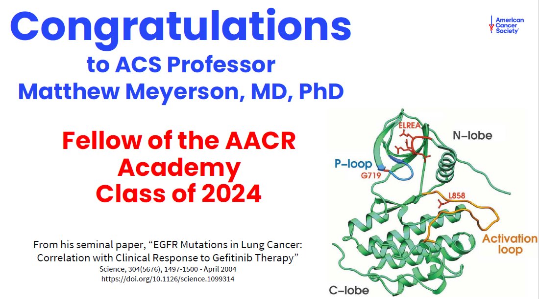 We're grateful to @AmericanCancer Professor Matthew Meyerson for all he has done to help cancer patients. It's wonderful to see him honored as a Fellow of the AACR Academy! #AACR24