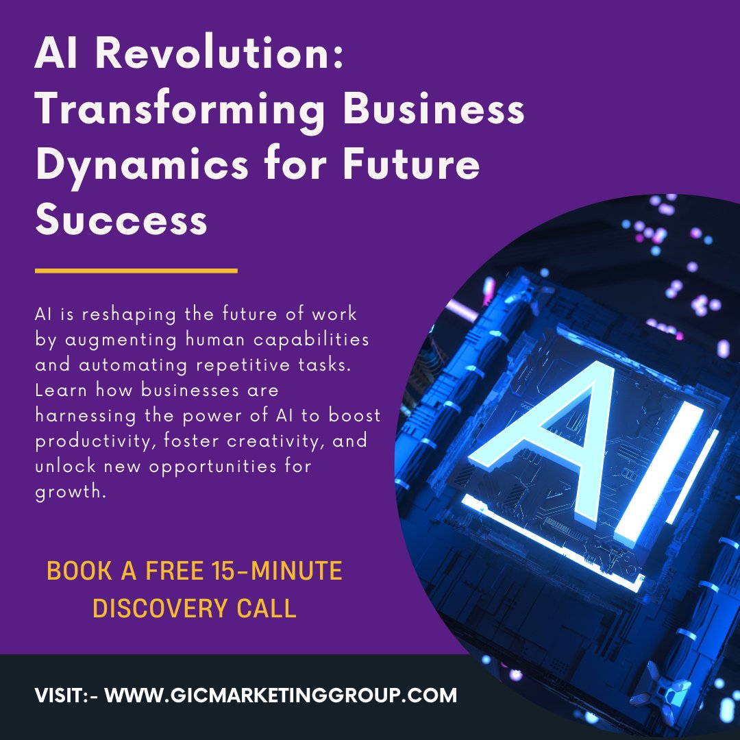 AI is revolutionizing the workplace by enhancing human potential and automating routine tasks. Explore how businesses leverage AI to drive productivity, ignite creativity, and unlock growth opportunities.
.
.
#futureofwork #futuretechtrends #smartbusiness #gicmarketinggroup