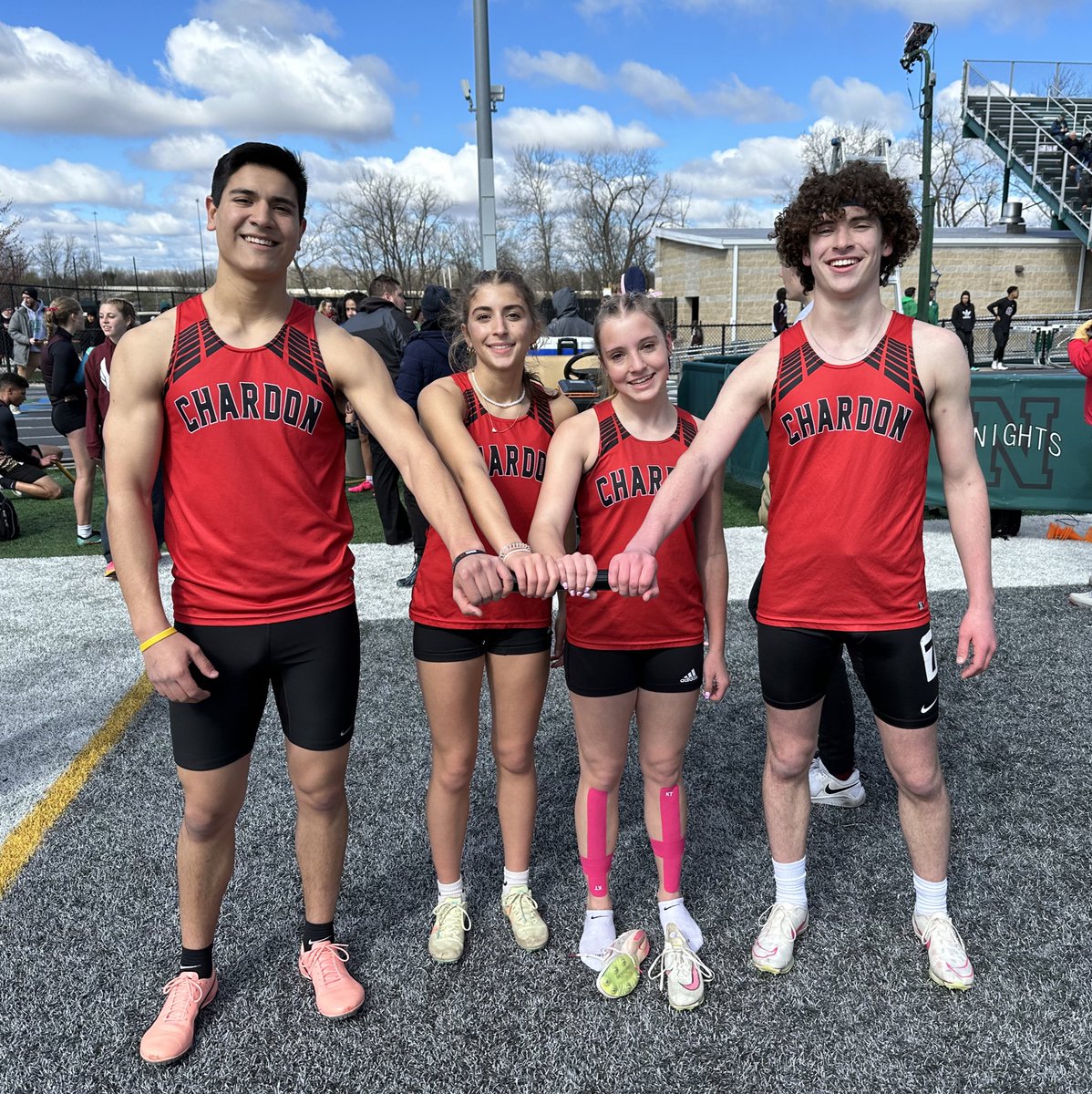 coach_juliecole's tweet photo. Hilltoppers set a new school record in the mixed 4x4 relay at the Nordonia Knight Relays! Cappello, Giddings, Amaro, and Sacerich run 3:52.02. #WeAreChardon https://t.co/KMze3GTmHL