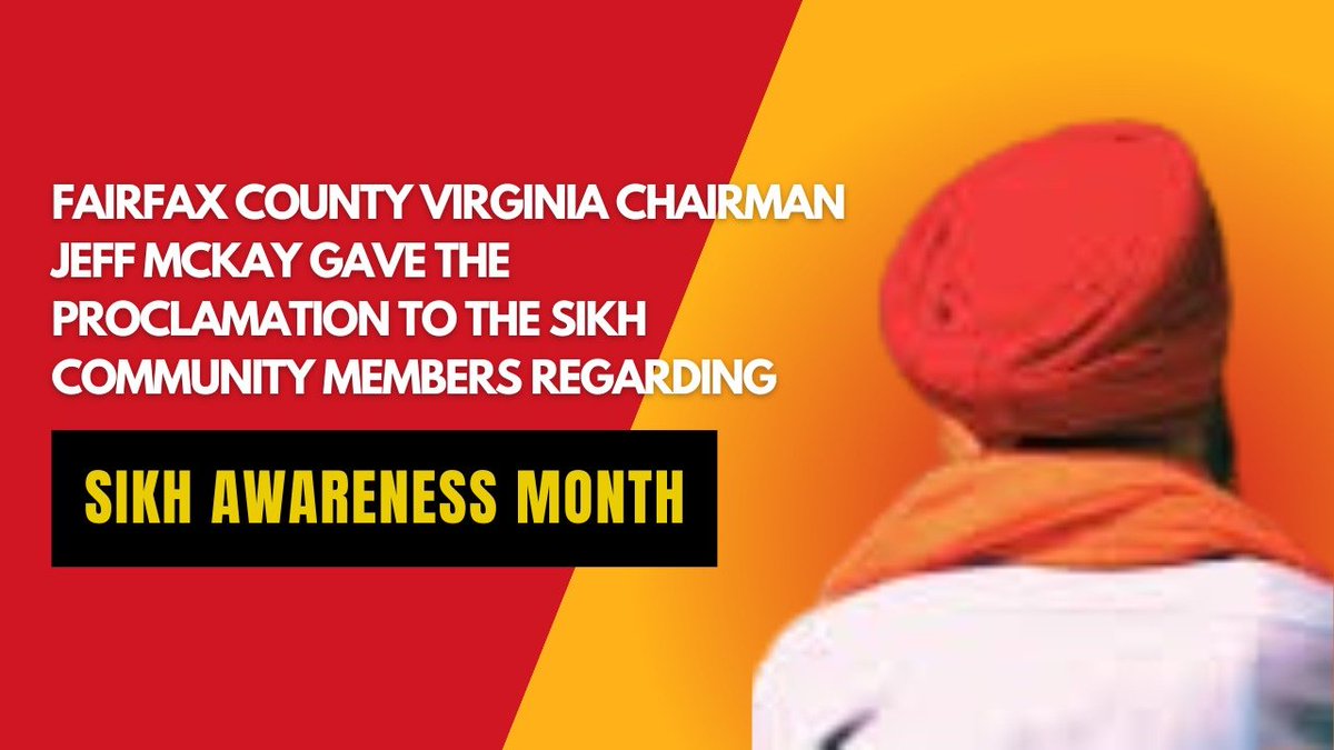 Fairfax County Virginia Chairman Jeff Mckay gave the Proclamation regarding Sikh Awareness Month

Tap to watch the full video 
youtu.be/HJl0IFjjCkg?si…

#Sikhs, #SikhAwarenessMonth, #FairfaxCounty, #AmericanSikhs @JeffreyCMcKay  #indiaabroad #newindiaabroad