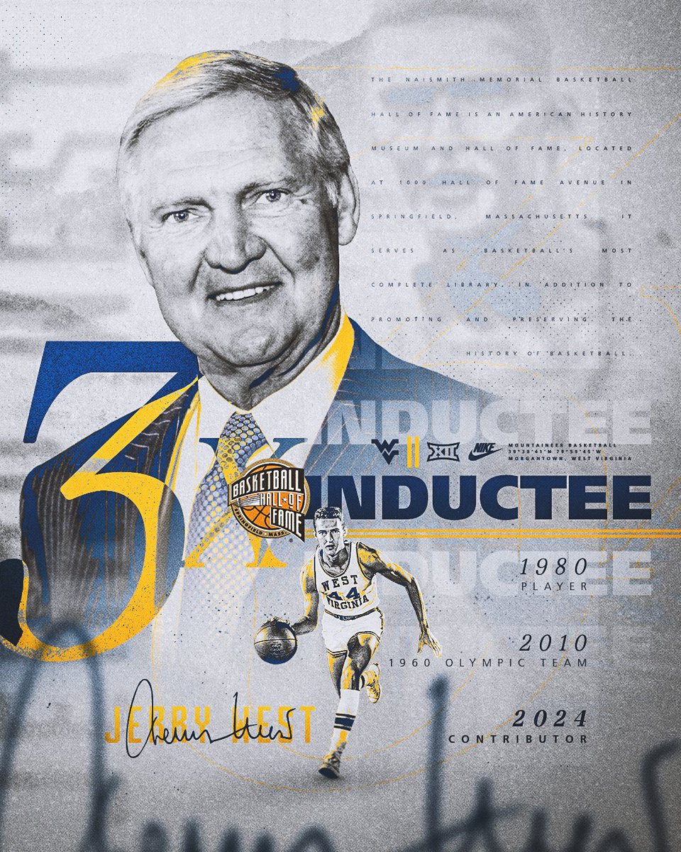 The 🐐 is @Hoophall bound 𝘼𝙂𝘼𝙄𝙉‼️ Jerry West is now a three-time HOF inductee 👏👏👏 #HailWV