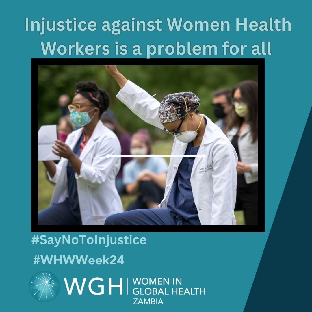 As we celebrate World Health Worker Week, we reject any injustice in the form of unpaid service, hindered career growth, lack of mental support, or any form of abuse against women in healthcare. We advocate for equal pay for equal work. #WHWWeek #WGHChapters @womeninGH