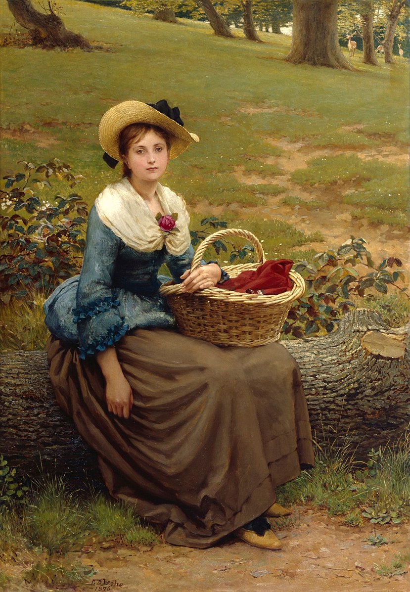 'The Lass of Richmond Hill',  del pintor británico George Dunlop Leslie (1835-1921).