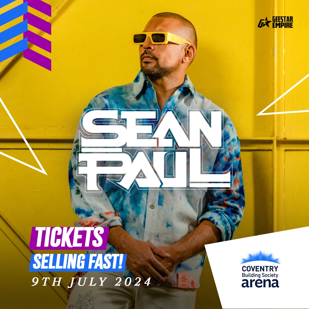 🎶 WOW Sean Paul Tickets are selling fast! Do not miss out on International superstar Sean Paul - performing live at Coventry Building Society Arena on 9th July! Get your tickets here >>> eticketing.co.uk/cbsarena/EDP/E… #SeanPaul #Coventry