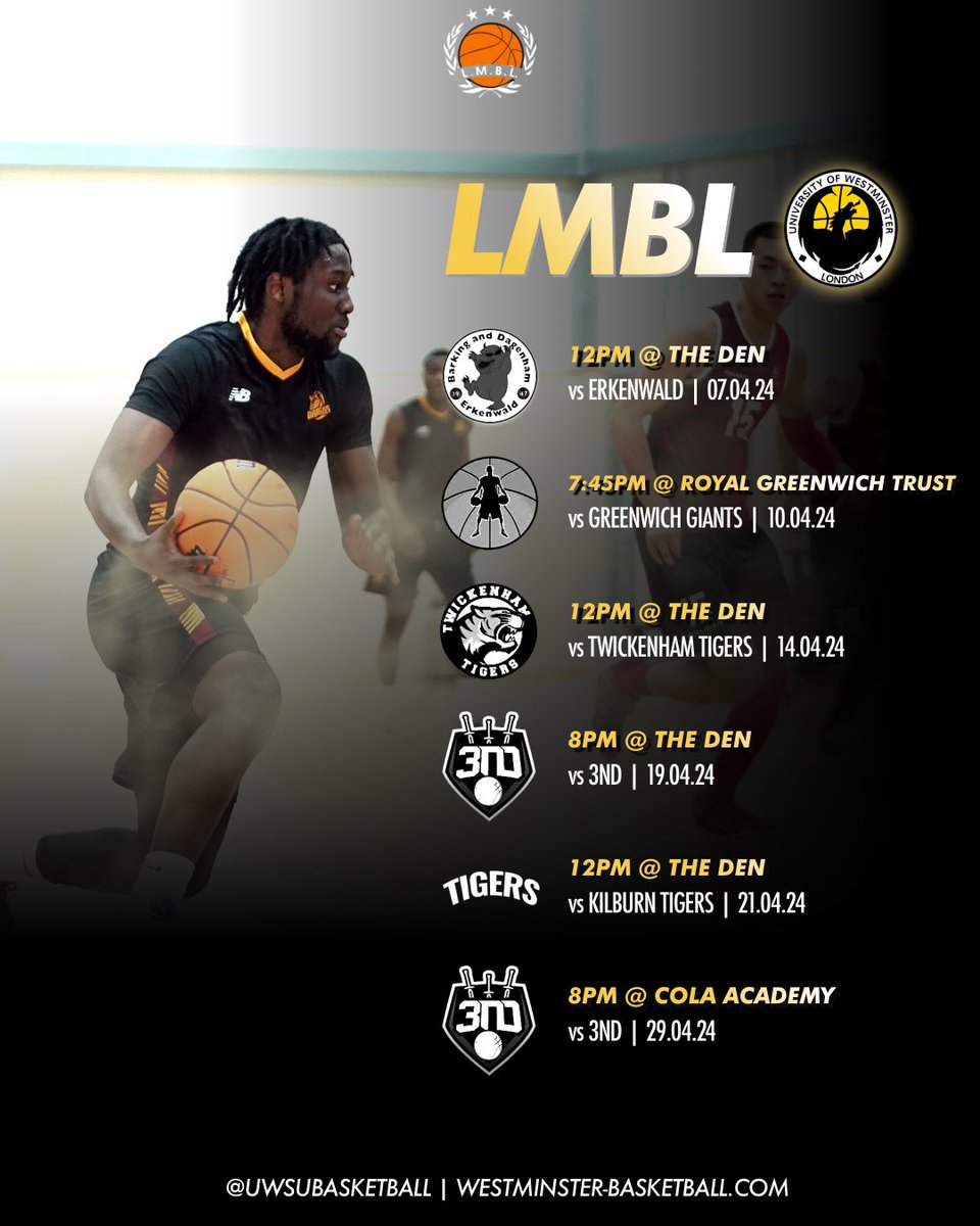 SPRING SEASON 🌱🏀 🐉 8 games remaining in the LMBL Premier 🏆 LMBL Plate Semi-Final Lots of basketball to still be played 🔥 #WeAreWestminster | #WestminsterDragons