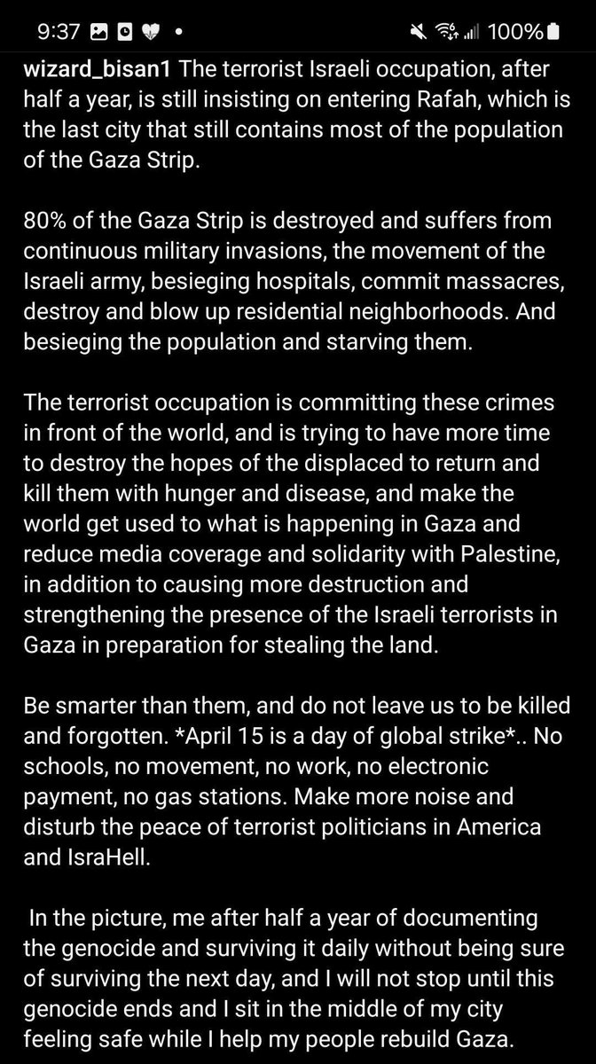 Bisan ordered a strike for April 15th!