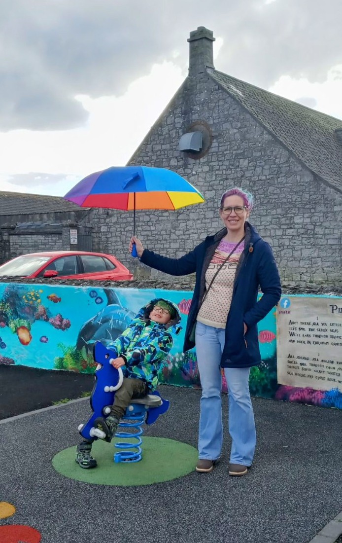 When you're in a country where it rains 70% of the day and your kid NEEDS to play on the #playground #littleprince #pa #parenting #whataremomsfor #mom #ireland #galway