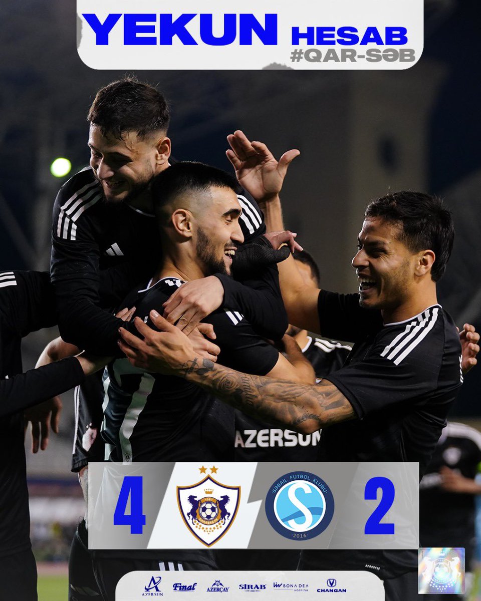 Oyun başa çatdı. Təbriklər, “Qarabağ” ailəsi! #QarabağFK #QARSAB