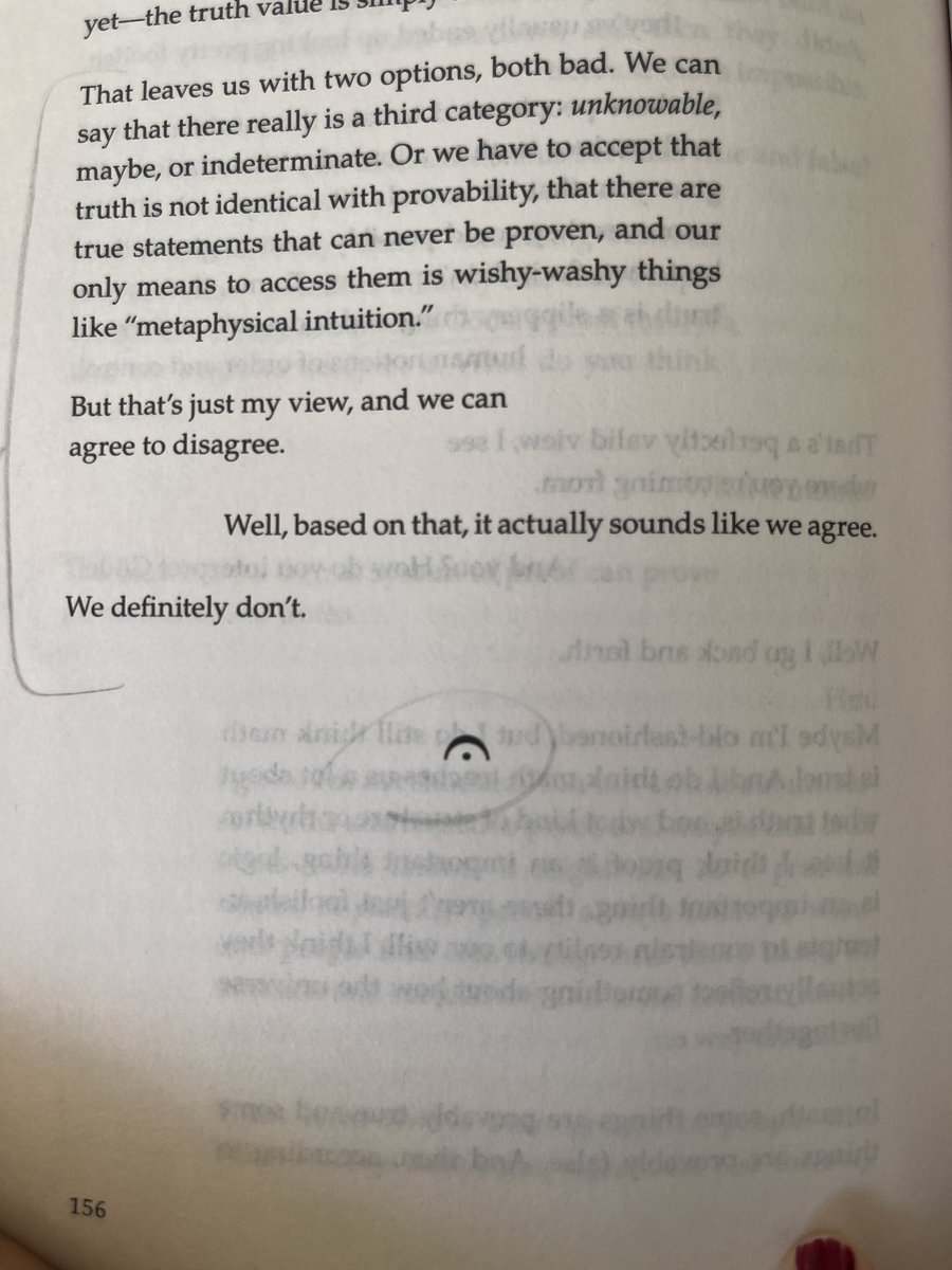 Marijose_mtcl's tweet photo. Pocas veces síntesis realmente extraordinarias; “cerrar” con un calderón, la exposición de la teoría de la incompletud de Gödel; @milobela en su libro “Math without numbers” 👏🏻🤩🤩 https://t.co/9eqnDlZiWl