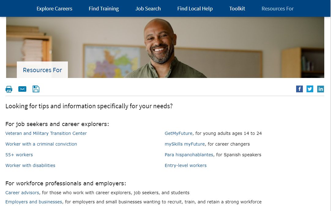 Career1Stop's tweet photo. Did you know we have free resources for those with unique barriers to employment? Visit: https://t.co/JO9N0QmrRp for tips on how to overcome employment barriers today. #55Plus #WorkersWithDisabilities #JusticeInvolved #SecondChance #Youth #EntryLevelWorkers #MilitaryVeterans https://t.co/krLGPWPHcS