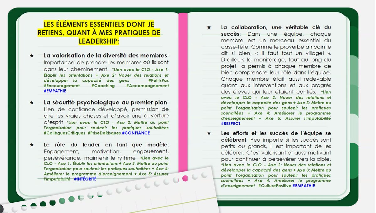 Les projets de stage en leadership des cours de PQD sont une pratique riche en leadership. Au PQD2, on discute de comment résoudre les défis et obstacles à la mise en oeuvre des pratiques en leadership. #leaderhip #pqdpartie2 #empathie #respect #coaching #Accompagnement @adfo