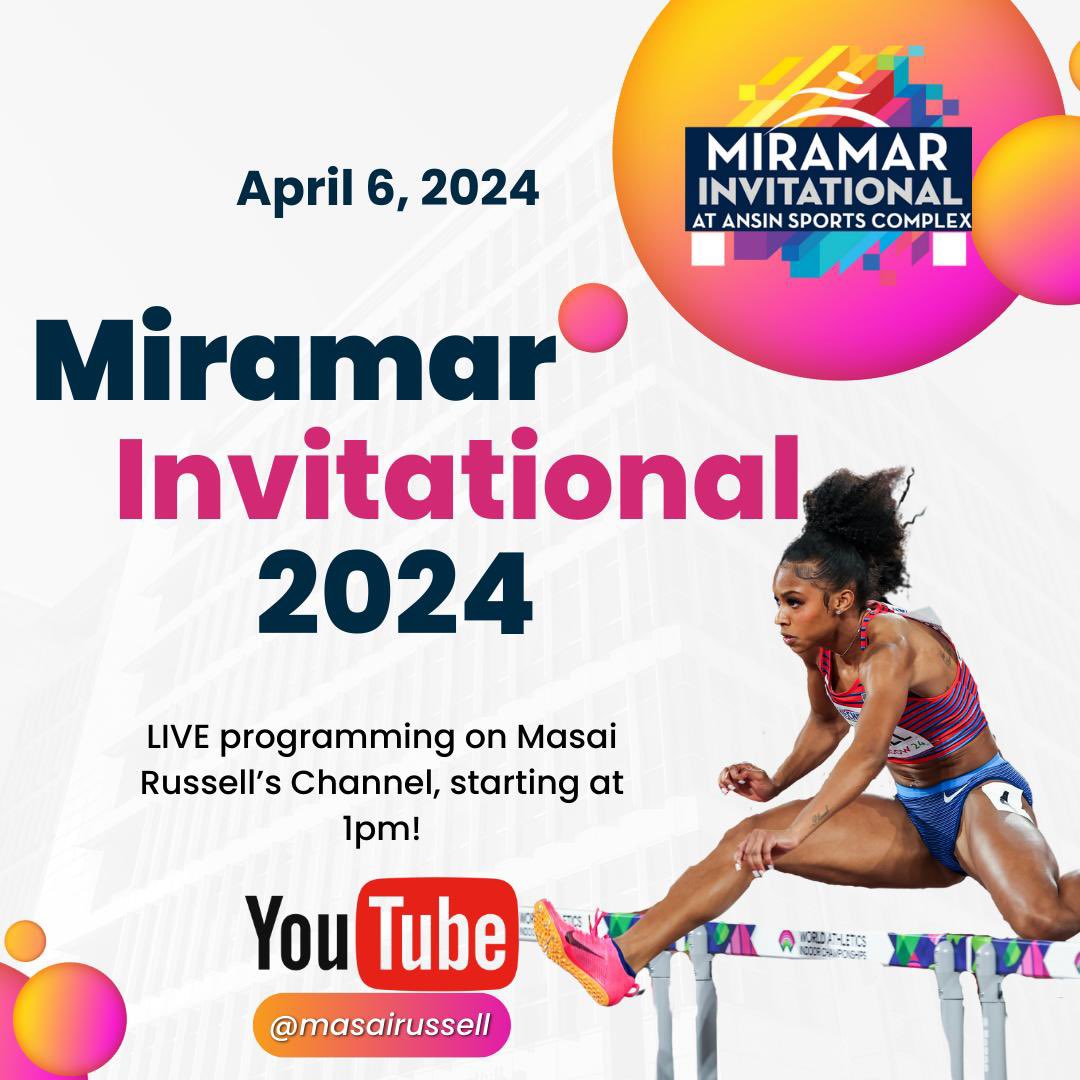 Join us Saturday at 1pm EST as some of the best track and field athletes in the world step on our brand new Mondo track for the 3rd Miramar Invitational. youtube.com/live/KdUCyscpW…