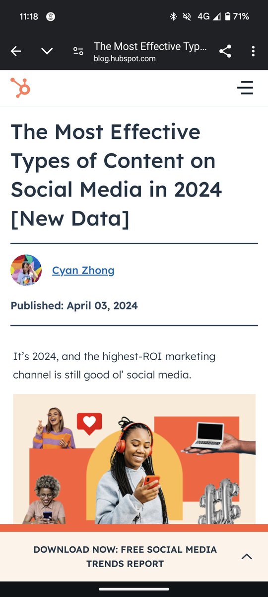 Zacurly's tweet photo. The most effective type of content on social media by Hubspot is...

Short form video content. It is no surprised that the rise of Tiktok and reels is an indication of the rise of short form video content.

What is surprising is that audio chats and live streaming. https://t.co/xIZ1W4bfFj