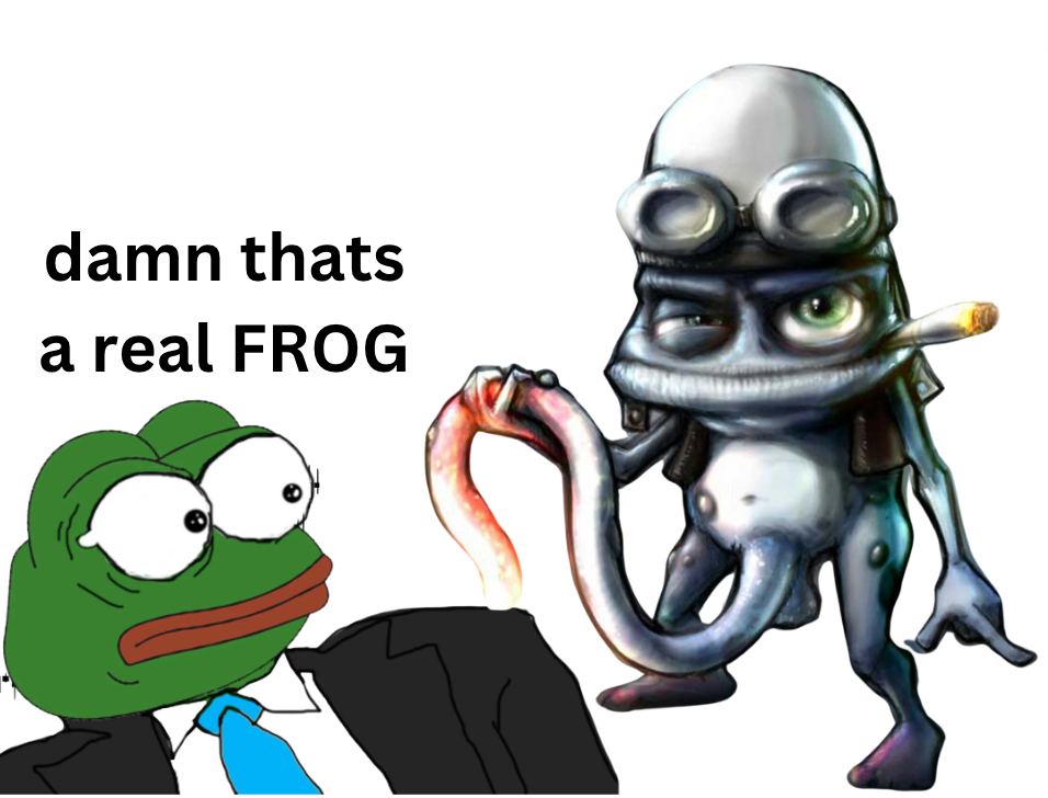 Need I say more?

The Crazy $Frog club is an exclusive cult for the giga ding ding dong digi champions 😤