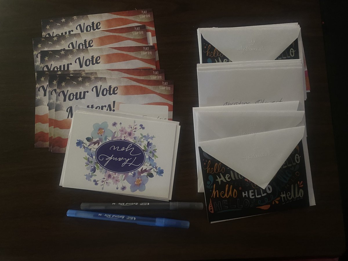 Working on some York PA Low Propensity letters this morning using the Early Vote Action app. Scott has 1.5 mil followers, if we all did 5, we can reach 7.5 mil voters. Come help us save our country. @EarlyVoteAction @ScottPresler